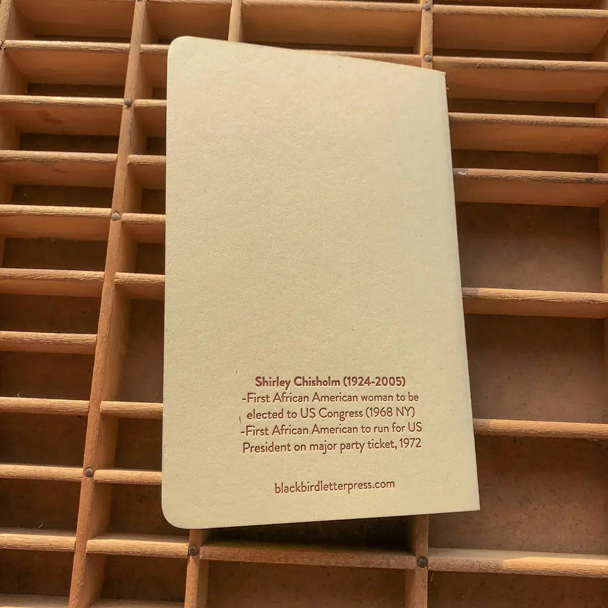 Blackbird Letterpress-Shirley Chisholm Letterpress Journal-book-gather here online