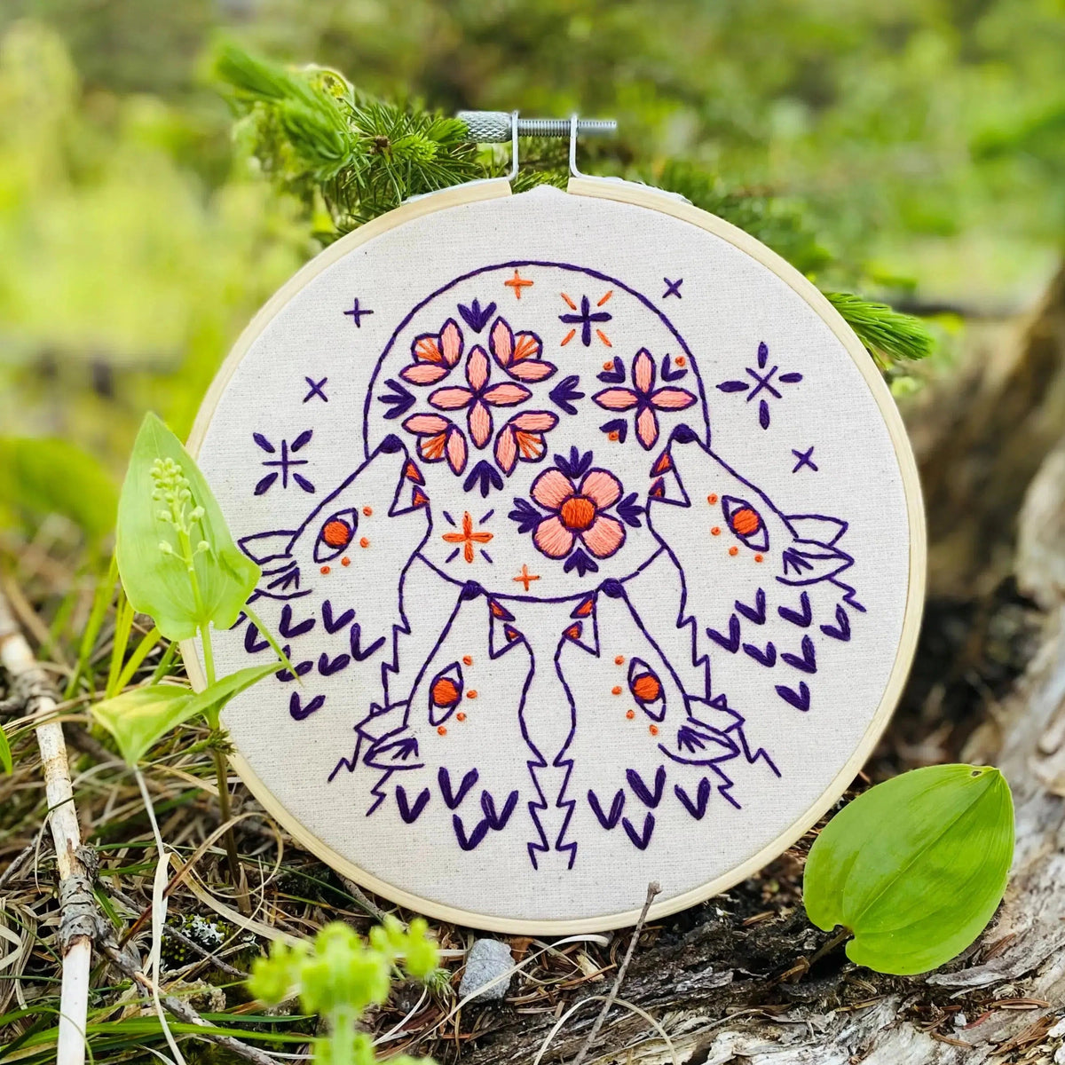 Hook, Line & Tinker-Folk Wolves Embroidery Kit-embroidery kit-gather here online