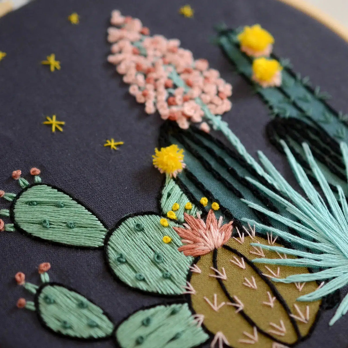 Antiquaria-Night Cactus 6" Embroidery Kit-embroidery kit-gather here online