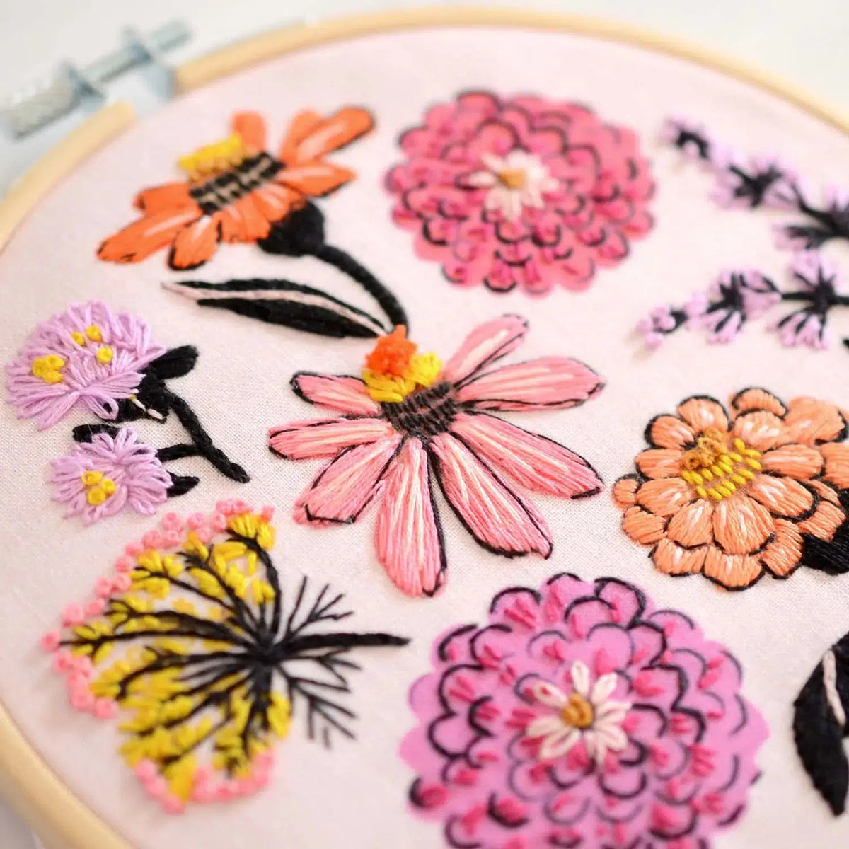 Antiquaria-Zinnia Sampler 6" Embroidery Kit-embroidery kit-gather here online