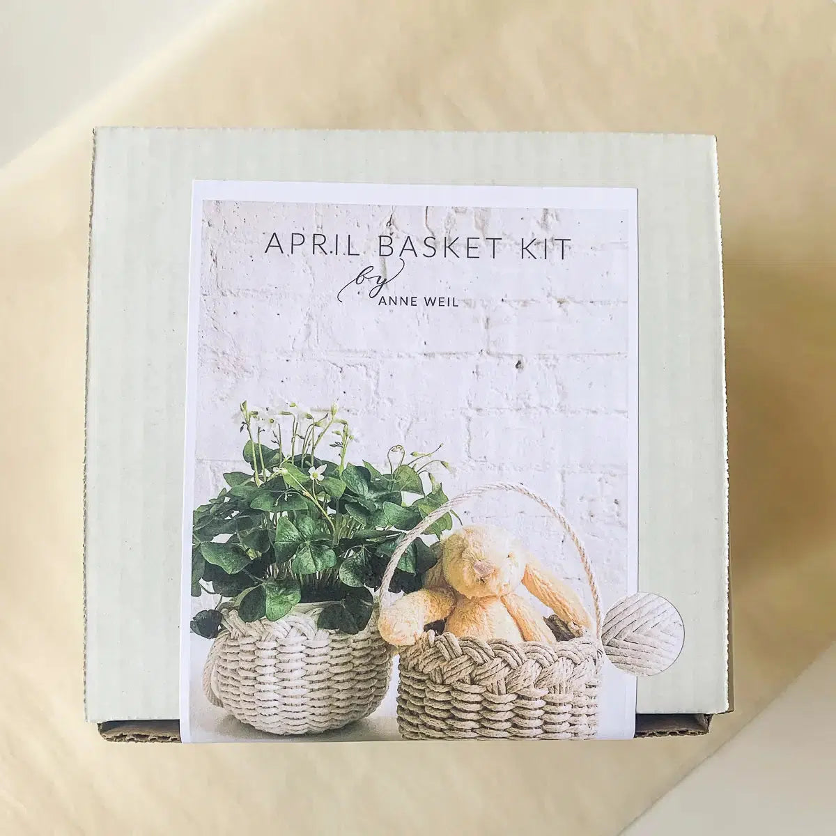 Flax & Twine-April Basket Kit - Stone-craft kit-gather here online