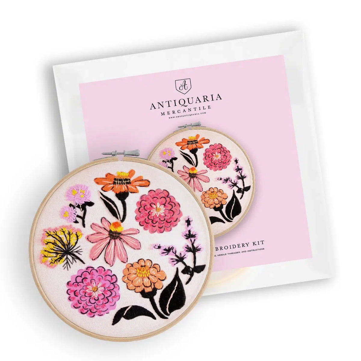 Antiquaria-Zinnia Sampler 6" Embroidery Kit-embroidery kit-gather here online