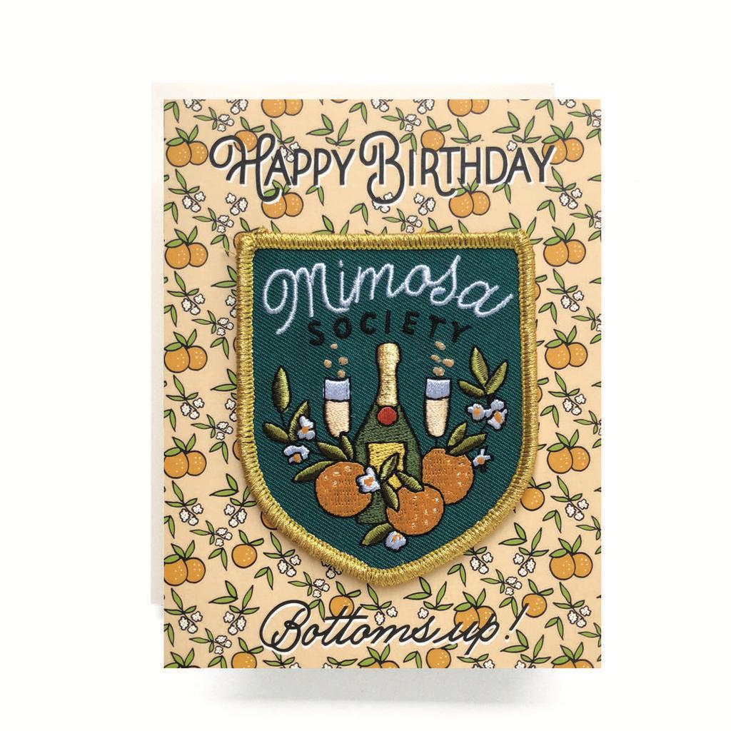 Antiquaria - Mimosa Society Patch and Greeting Card - - gatherhereonline.sbs