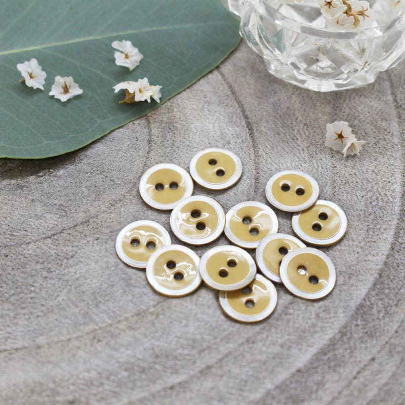 Atelier Brunette - 10mm Halo Button (each) - 03 Mustard - gatherhereonline.sbs