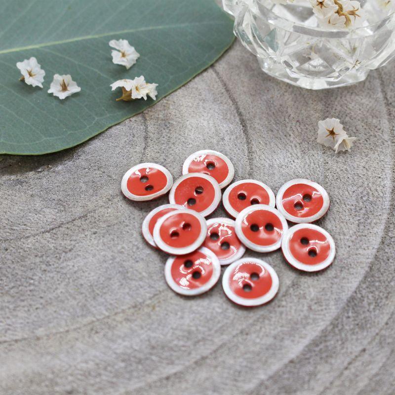 Atelier Brunette - 10mm Halo Button (each) - 07 Tangerine - gatherhereonline.sbs