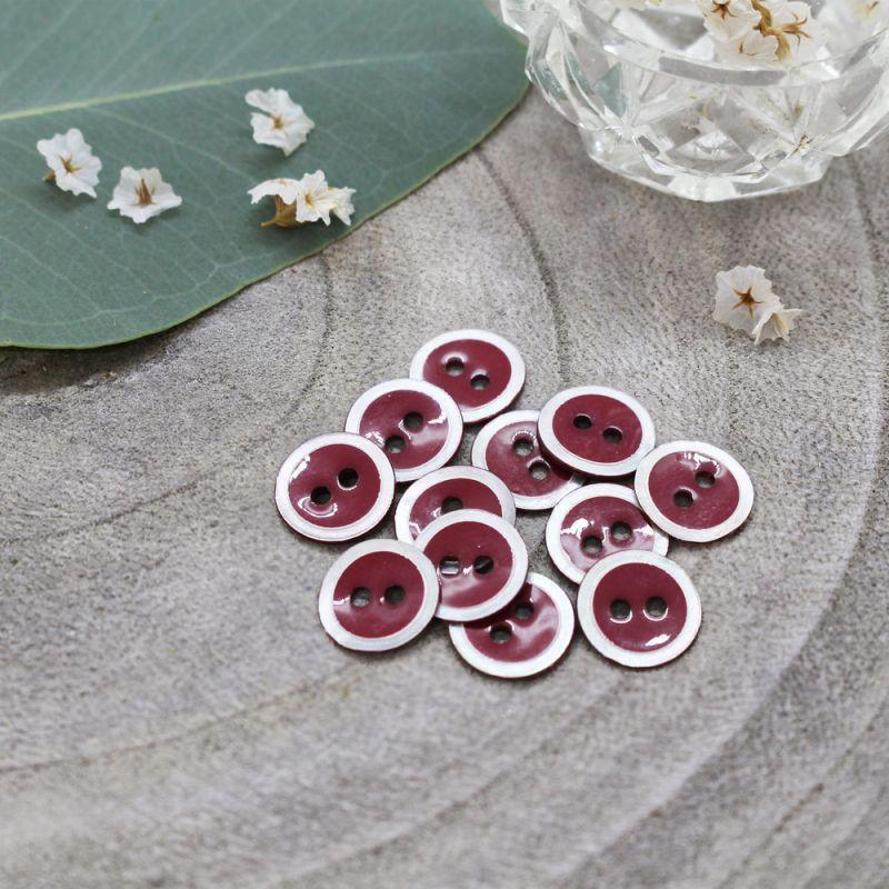 Atelier Brunette - 10mm Halo Button (each) - 09 Amarante - gatherhereonline.sbs