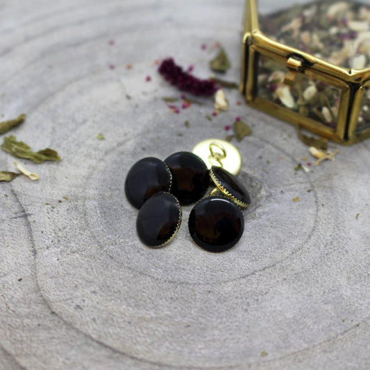 Atelier Brunette - 12mm Gem Button (each) - Black - gatherhereonline.sbs
