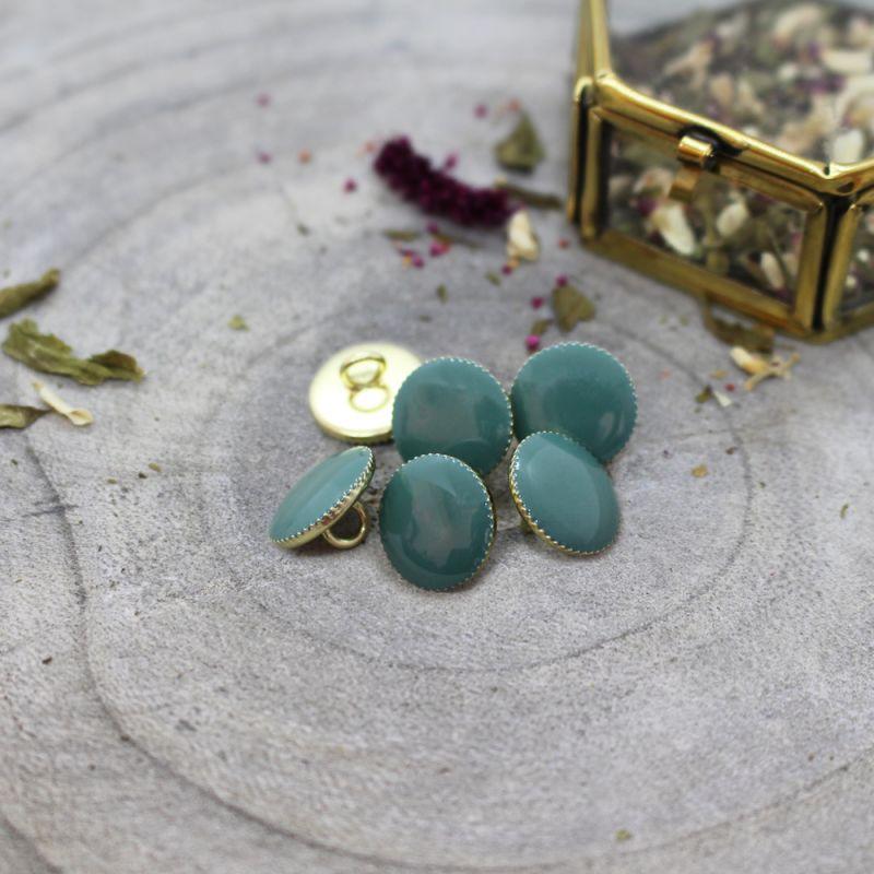 Atelier Brunette - 12mm Gem Button (each) - Cactus - gatherhereonline.sbs