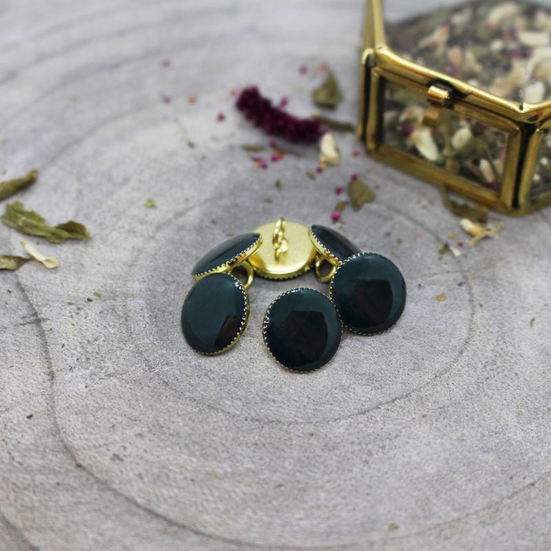 Atelier Brunette - 12mm Gem Button (each) - Forest - gatherhereonline.sbs