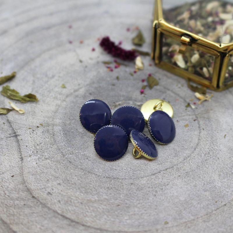 Atelier Brunette - 12mm Gem Button (each) - Midnight - gatherhereonline.sbs