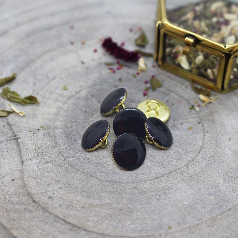 Atelier Brunette - 12mm Gem Button (each) - Night - gatherhereonline.sbs