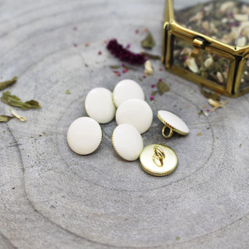 Atelier Brunette - 12mm Gem Button (each) - Off White - gatherhereonline.sbs