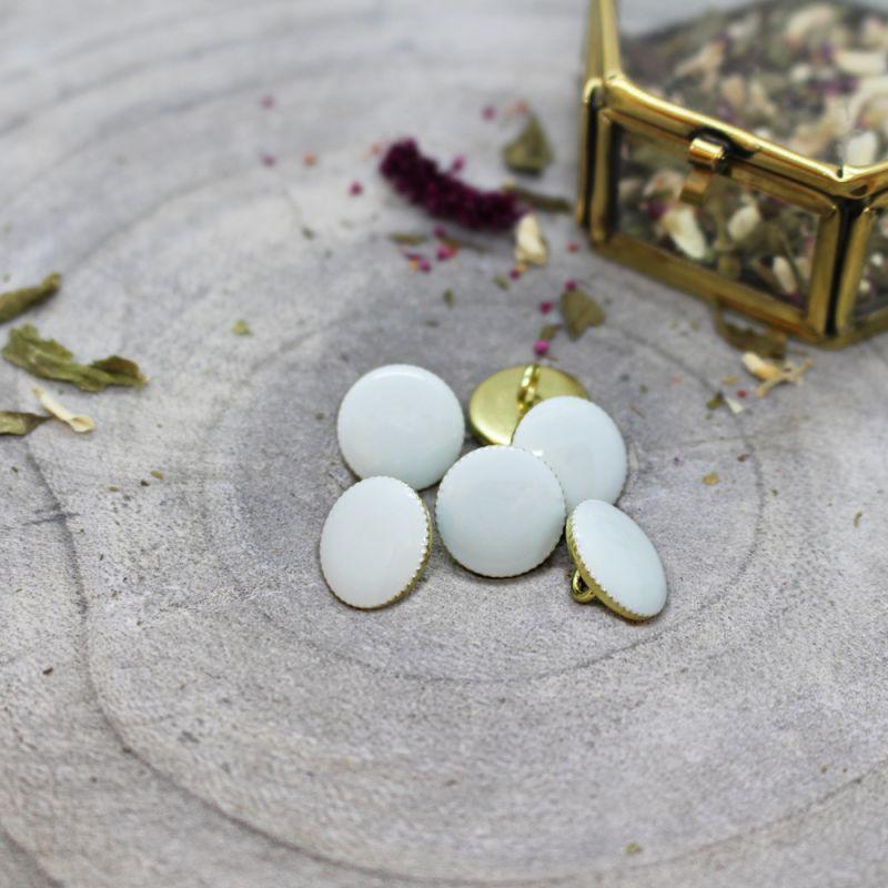 Atelier Brunette - 12mm Gem Button (each) - Sage - gatherhereonline.sbs