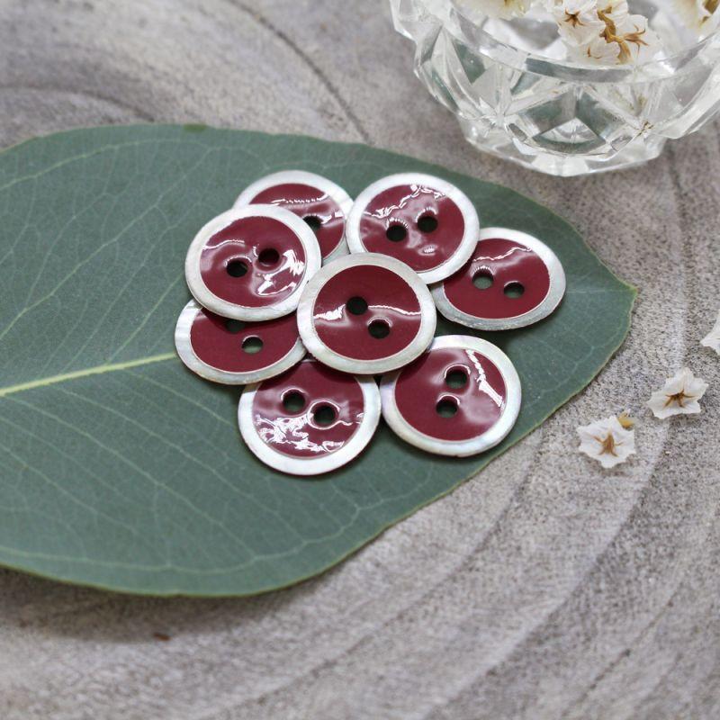 Atelier Brunette - 14mm Halo Button (each) - Amarante - gatherhereonline.sbs