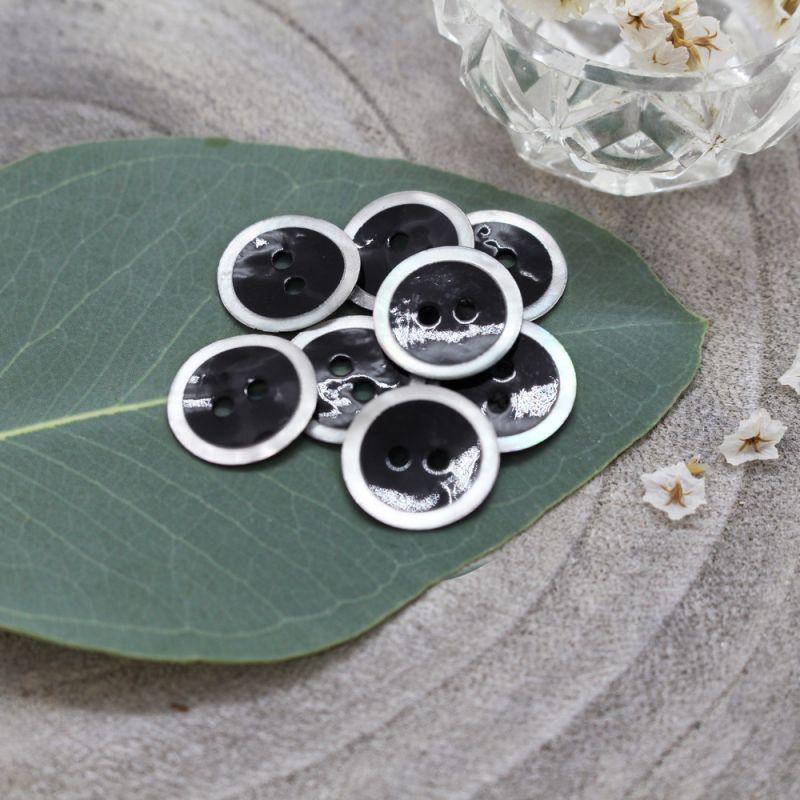 Atelier Brunette - 14mm Halo Button (each) - Black - gatherhereonline.sbs