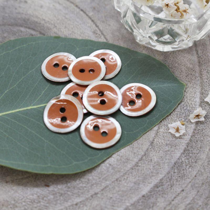 Atelier Brunette - 14mm Halo Button (each) - Chestnut - gatherhereonline.sbs