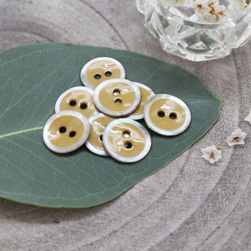 Atelier Brunette - 14mm Halo Button (each) - Mustard - gatherhereonline.sbs