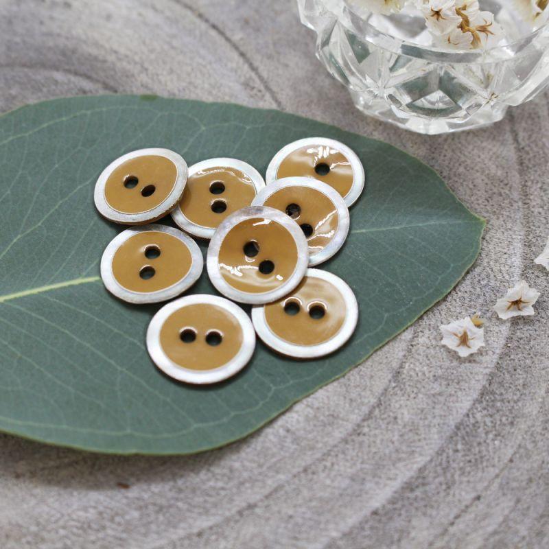 Atelier Brunette - 14mm Halo Button (each) - Ochre - gatherhereonline.sbs