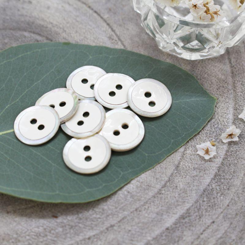 Atelier Brunette - 14mm Halo Button (each) - Off White - gatherhereonline.sbs