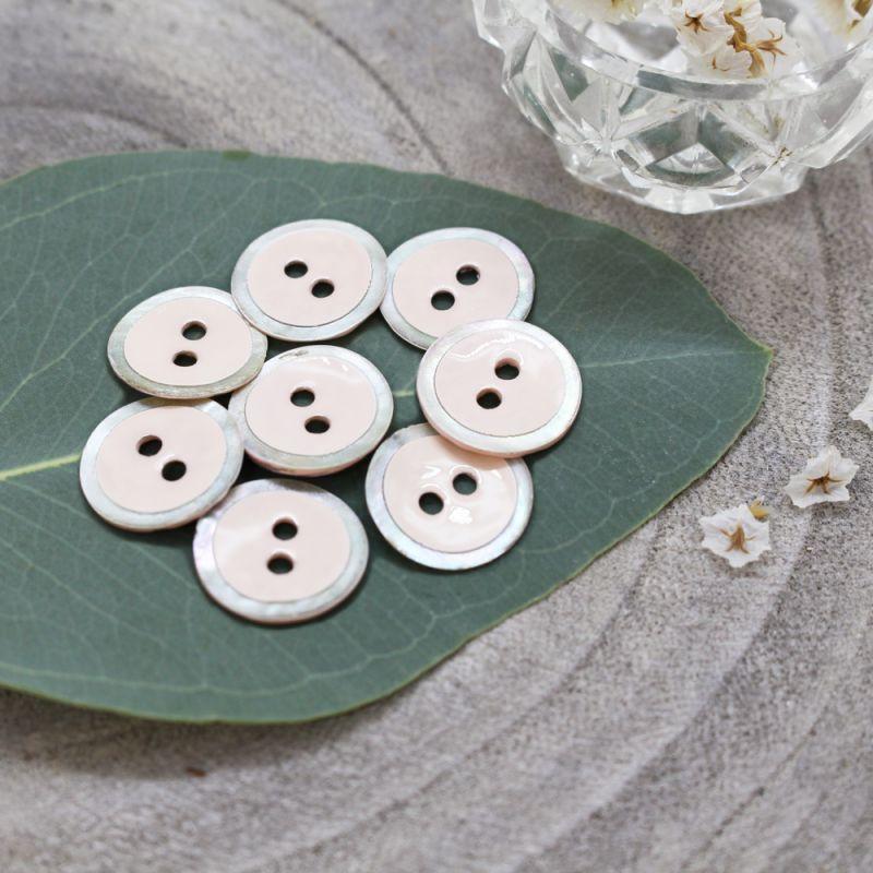 Atelier Brunette - 14mm Halo Button (each) - Powder - gatherhereonline.sbs