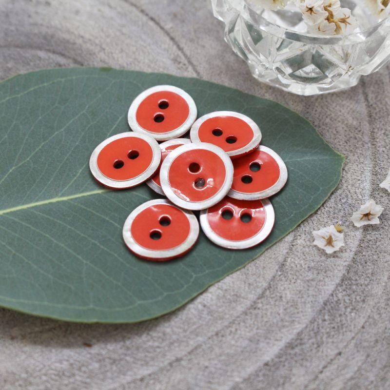 Atelier Brunette - 14mm Halo Button (each) - Tangerine - gatherhereonline.sbs