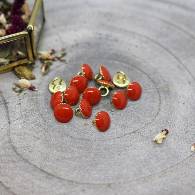 Atelier Brunette - 9mm Gem Buttons (each) - 07 Tangerine - gatherhereonline.sbs
