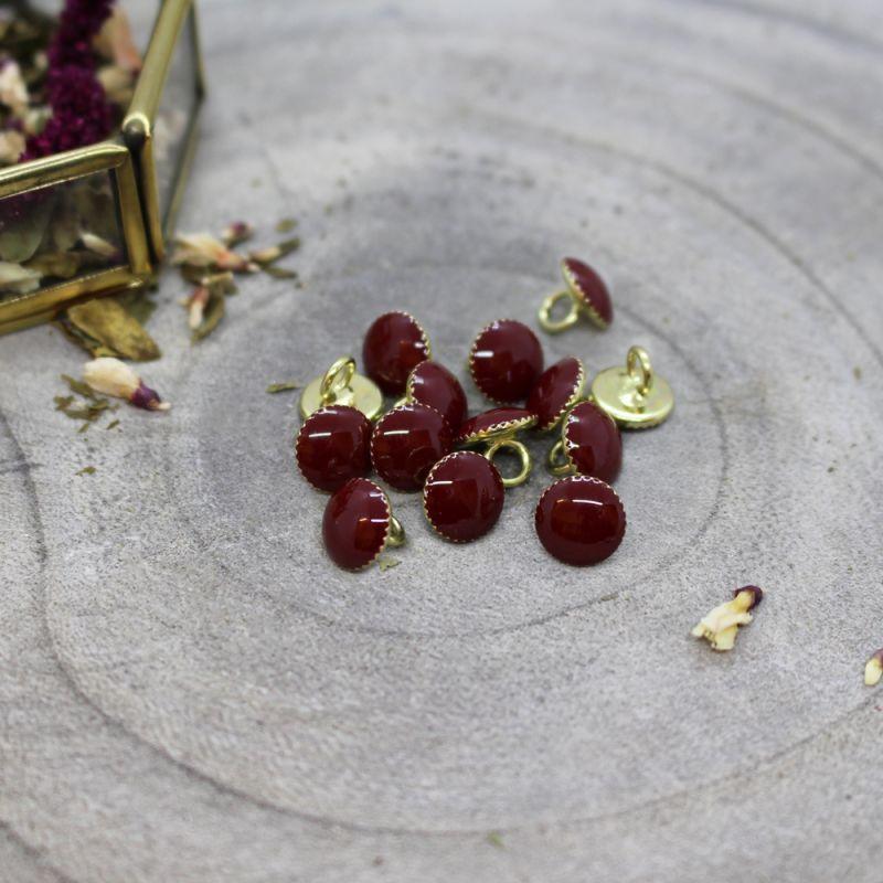 Atelier Brunette - 9mm Gem Buttons (each) - 09 Amarante - gatherhereonline.sbs