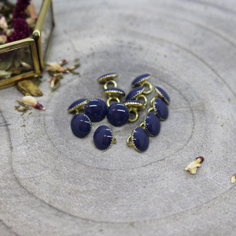 Atelier Brunette - 9mm Gem Buttons (each) - 10 Cobalt - gatherhereonline.sbs