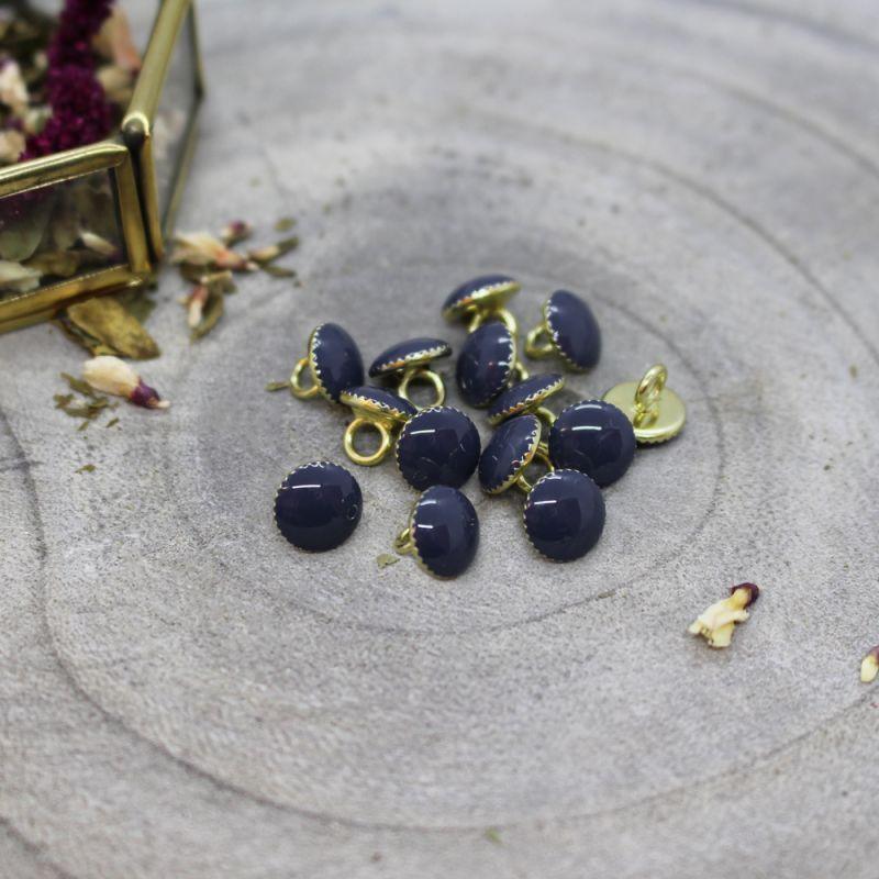 Atelier Brunette - 9mm Gem Buttons (each) - 11 Midnight - gatherhereonline.sbs