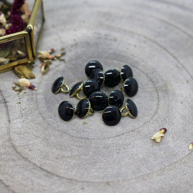Atelier Brunette - 9mm Gem Buttons (each) - 13 Night - gatherhereonline.sbs