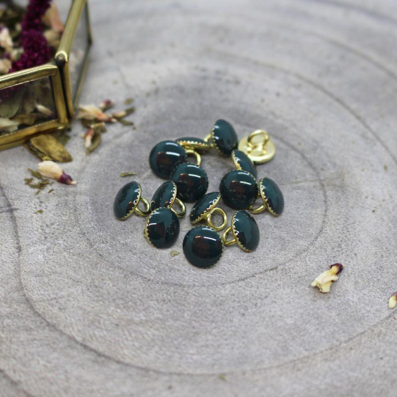 Atelier Brunette - 9mm Gem Buttons (each) - 14 Forest - gatherhereonline.sbs