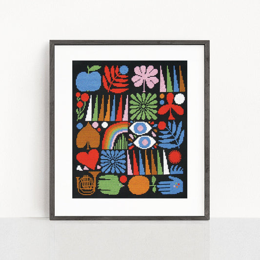 budgiegoods-Joyful Grid Cross Stitch Kit-xstitch kit-gather here online