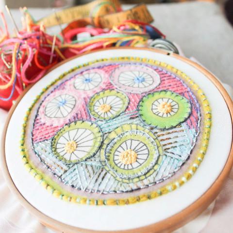 Dropcloth - Cartwheels Embroidery Sampler - Default - gatherhereonline.sbs