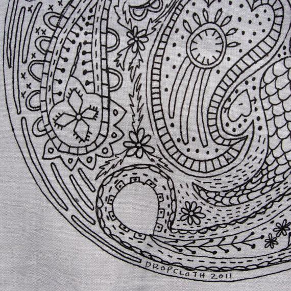 Dropcloth - Paisley Embroidery Sampler - Default - gatherhereonline.sbs