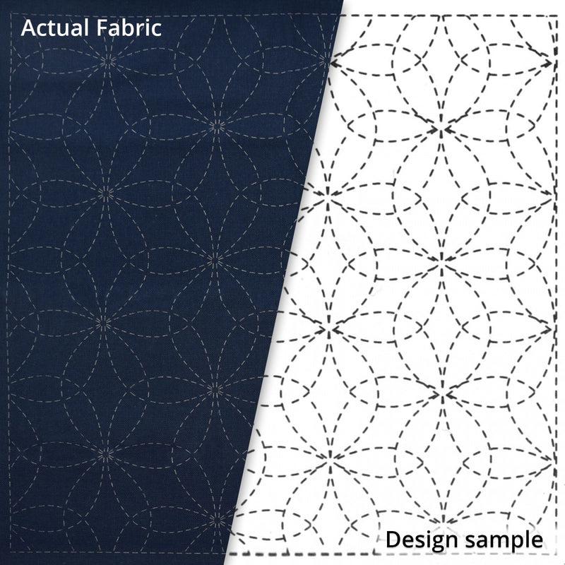 Olympus-Sashiko Sampler, No. 212 - Hana-zashi Navy-embroidery pattern-gather here online