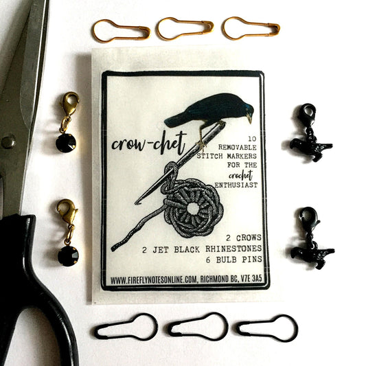 Firefly Notes-Crow-chet Crochet Stitch Marker Pack-knitting notion-gather here online