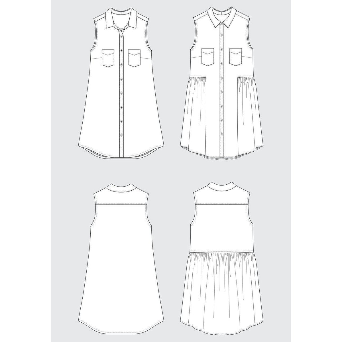 Grainline Studio-Alder Dress Pattern-sewing pattern-Default-gather here online