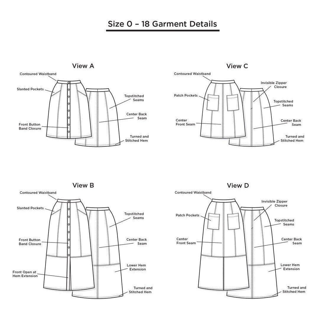 Grainline Studio - Reed Skirt - - gatherhereonline.sbs