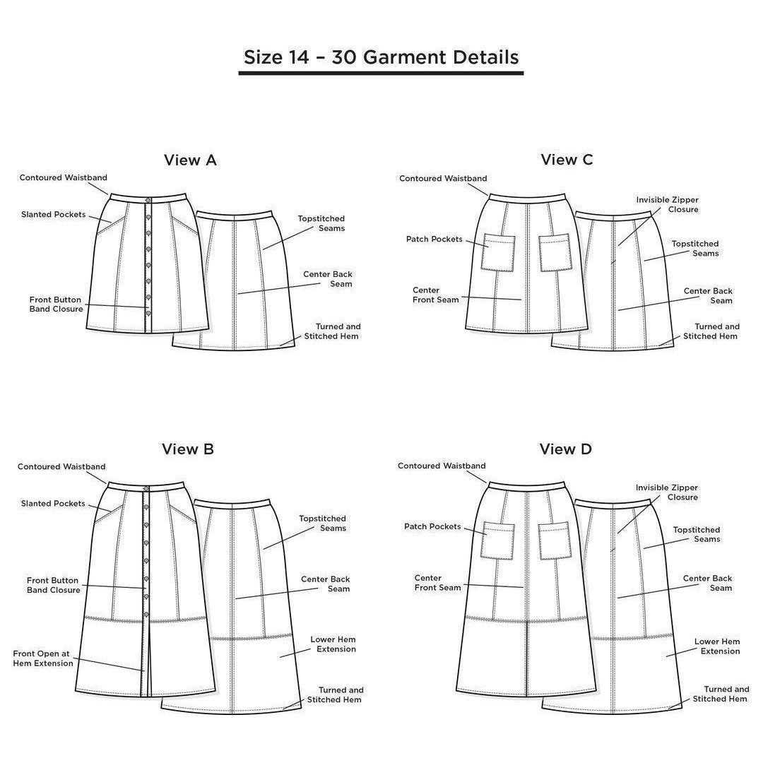 Grainline Studio - Reed Skirt - - gatherhereonline.sbs