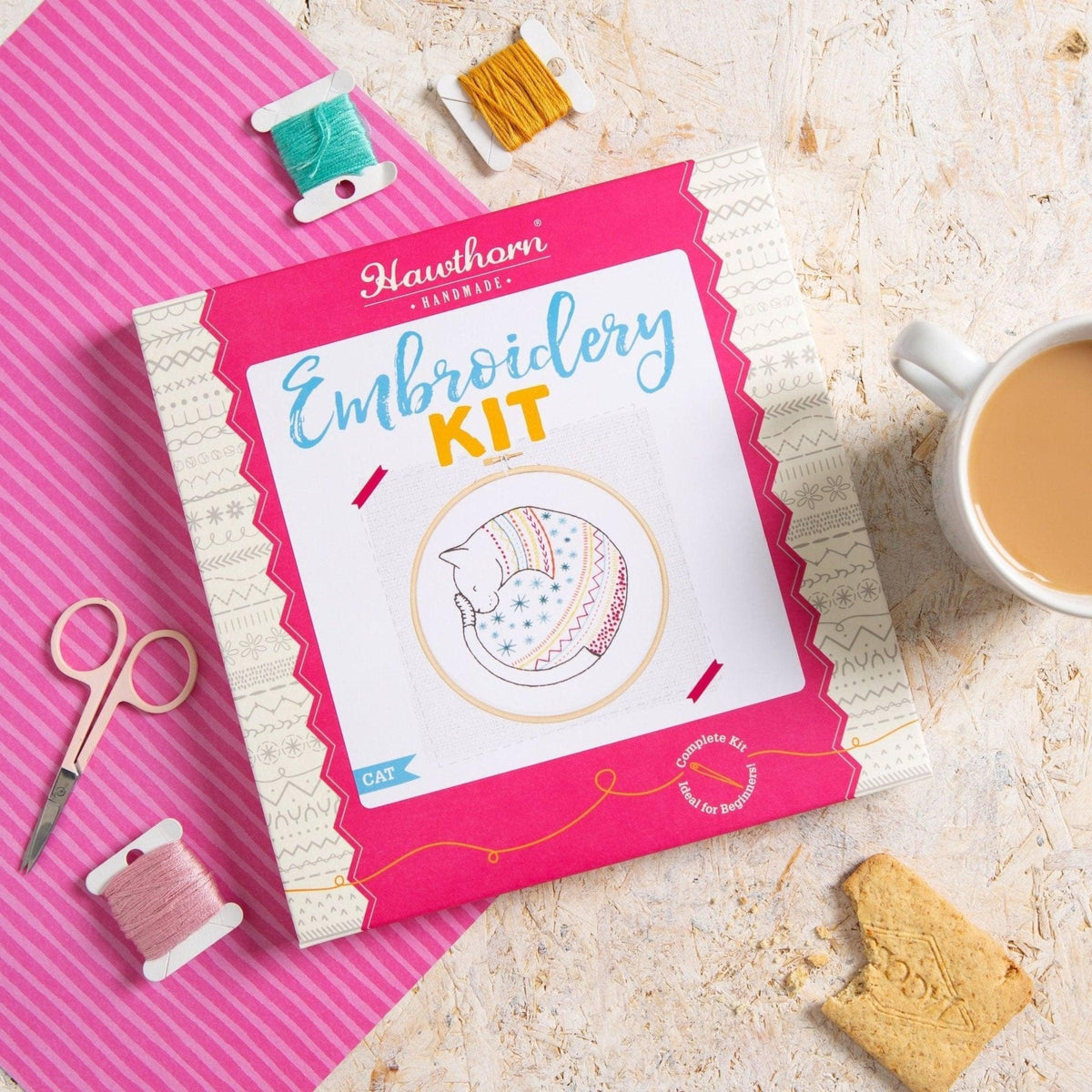 Hawthorn Handmade-Cat Embroidery Kit-embroidery kit-gather here online