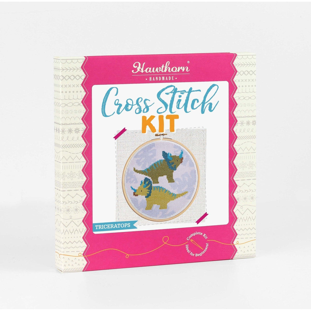 Hawthorn Handmade-Triceratops Cross Stitch Kit-xstitch kit-gather here online
