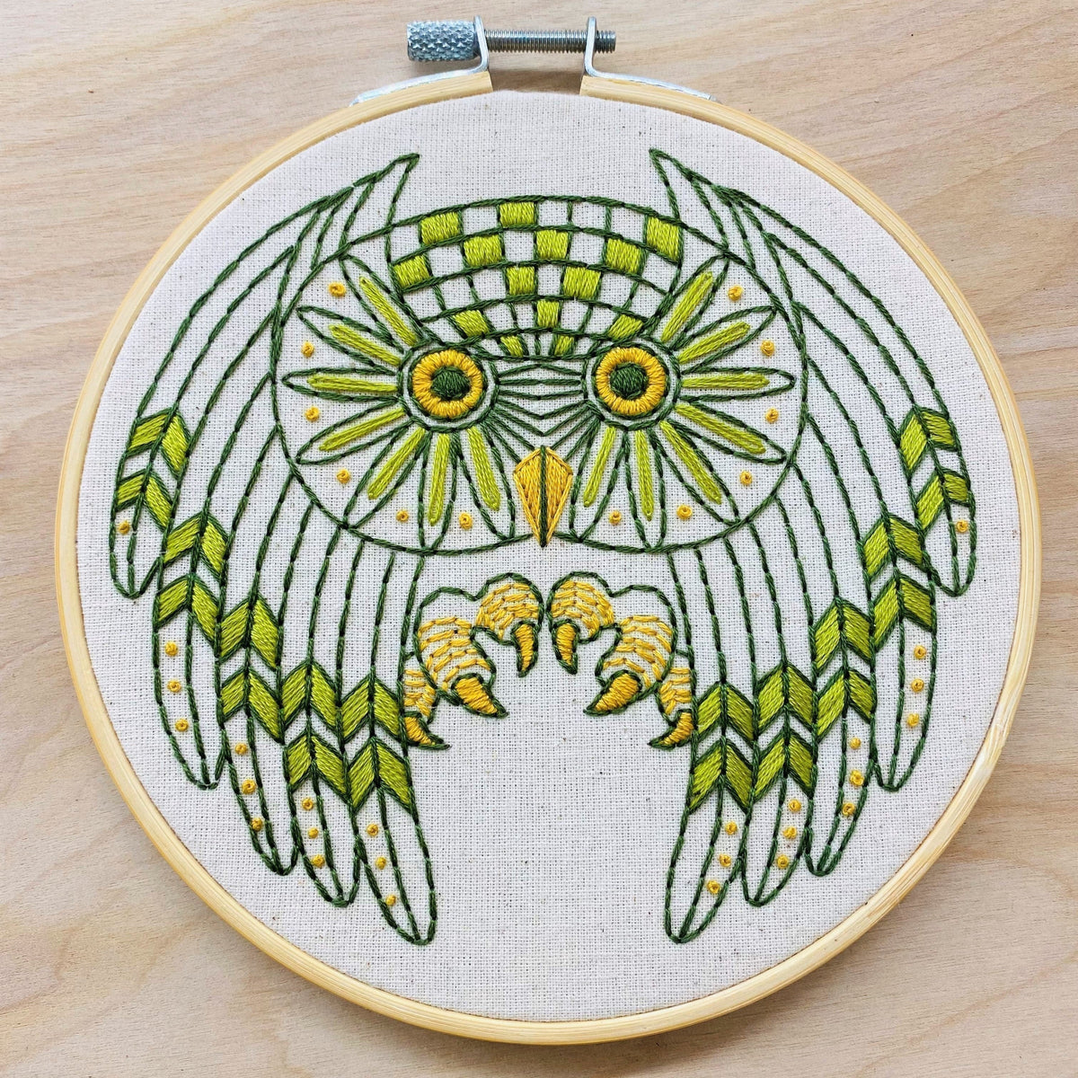 Hook, Line & Tinker-Great Horned Owl Embroidery Kit-embroidery kit-gather here online