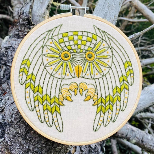Hook, Line & Tinker-Great Horned Owl Embroidery Kit-embroidery kit-gather here online
