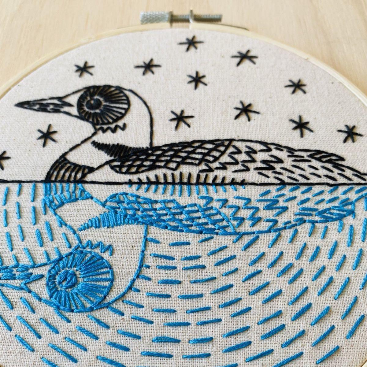 Hook, Line & Tinker-Loon Embroidery Kit-embroidery/xstitch kit-gather here online