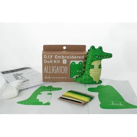 Kiriki Press - Alligator DIY Embroidery Kit - Default - gatherhereonline.sbs