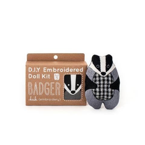 Kiriki Press-Badger DIY Embroidery Kit-embroidery/xstitch kit-gather here online