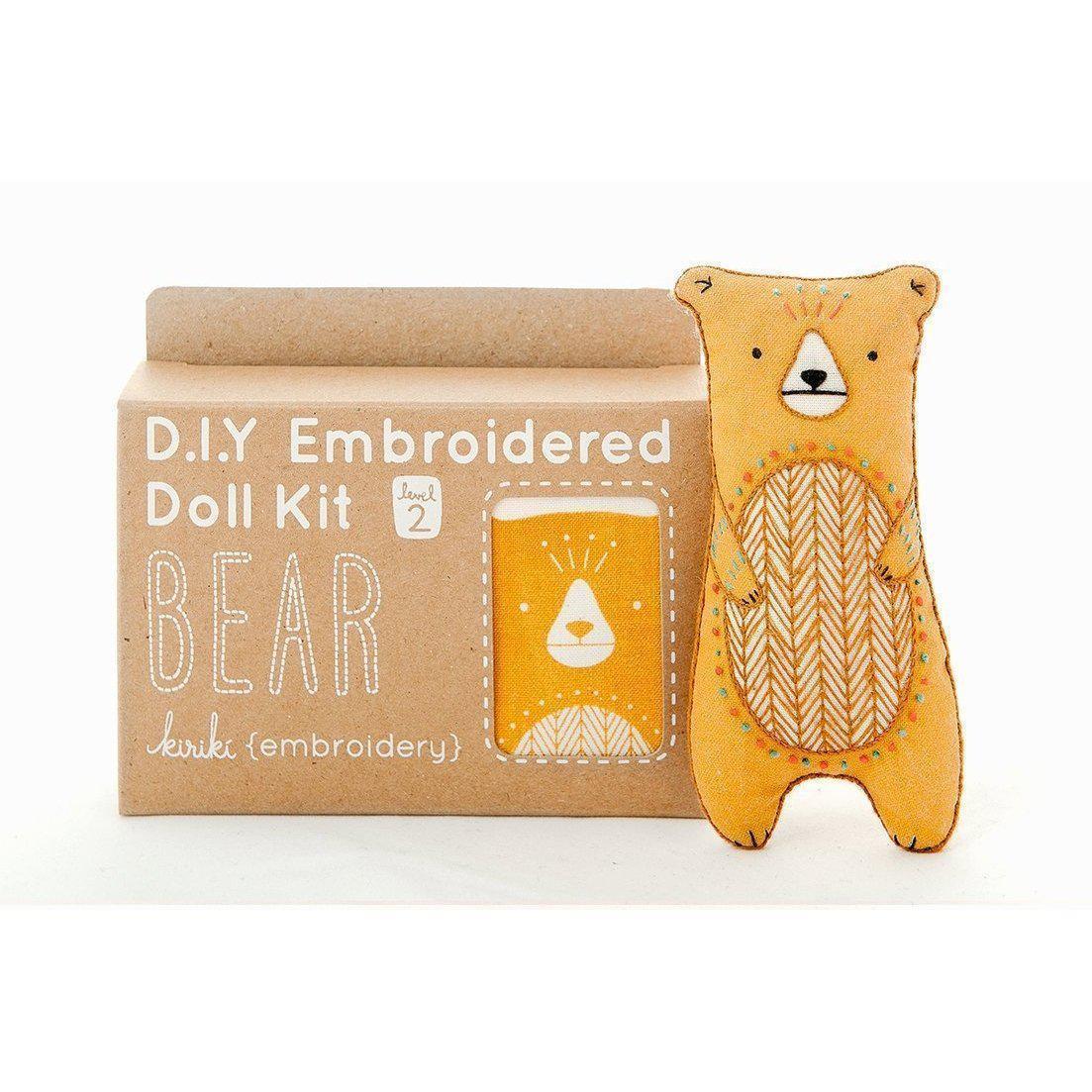 Kiriki Press - Bear DIY Embroidery Kit - Default - gatherhereonline.sbs