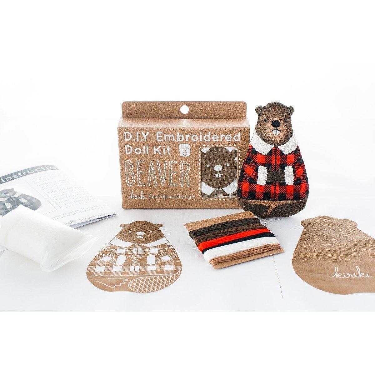 Kiriki Press - Beaver DIY Embroidery Kit - Default - gatherhereonline.sbs