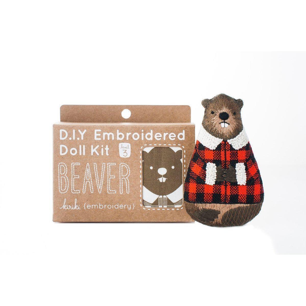 Kiriki Press - Beaver DIY Embroidery Kit - Default - gatherhereonline.sbs