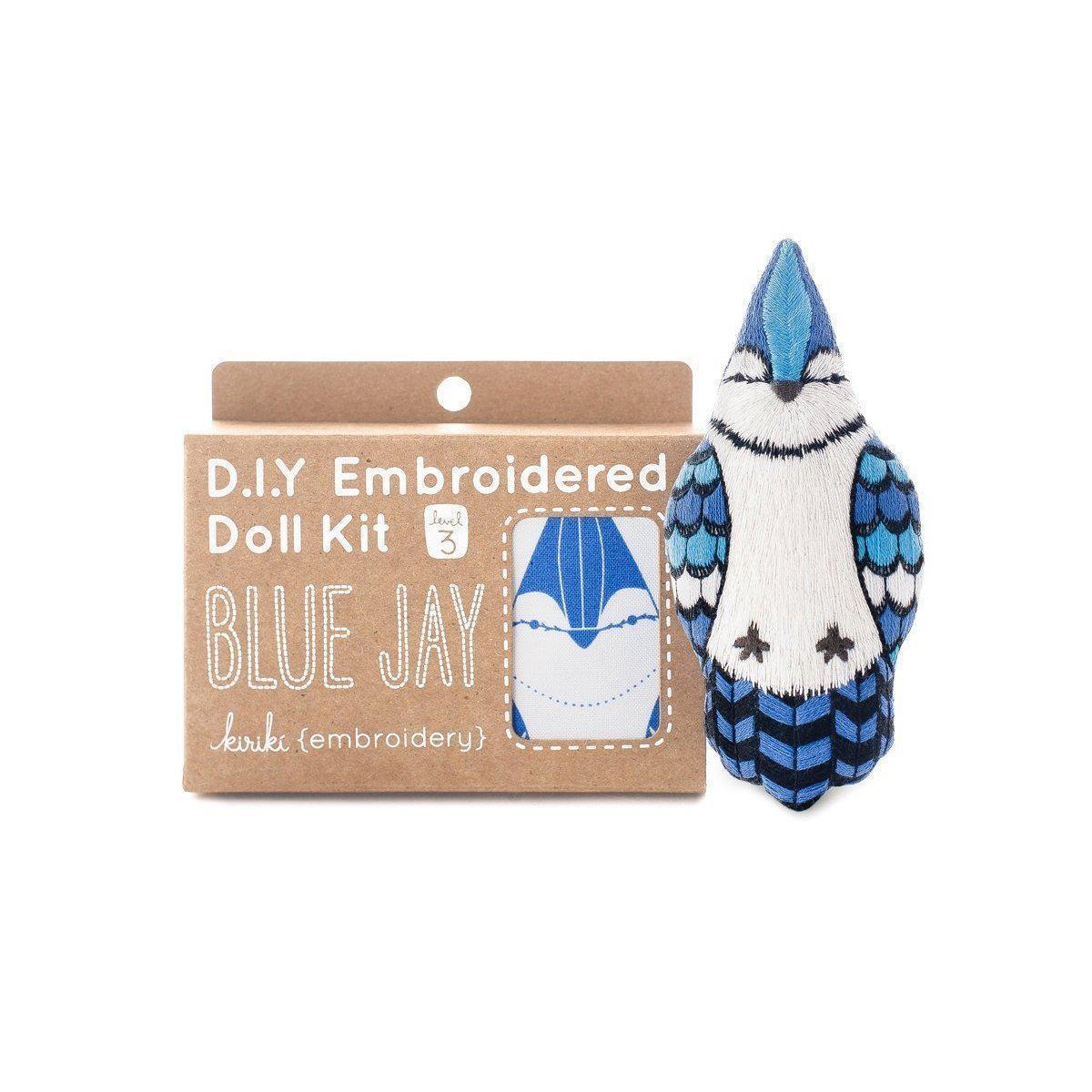 Kiriki Press - Blue Jay DIY Embroidery Kit - Default - gatherhereonline.sbs